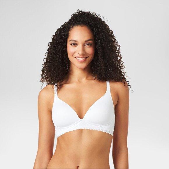 #408 Simply Perfect by Warner's Women's Supersoft Lace Wirefree Bra - White 34A - Picture 1 of 2